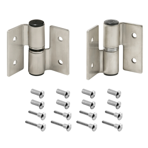 FHC Surface Hinge Set LH/In-RH/Out with Fasteners - Stainless Steel