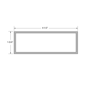 FHC Aluminum 1.75 x 4.5 100 Series Tube for Offset and Center Hung Doors using OHCC Header - 24'-1" Length