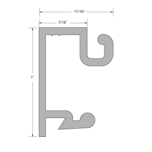 FHC Aluminum 1-3/4" x 4-1/2" Center Glaze Transom Sash Glass Stop 1/4 -3/8" Glass - 24'-1" Length