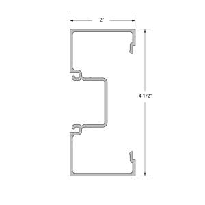 FHC Aluminum 2" x 4-1/2" Jamb/Vertical 5/8" to 1" Glass - 24'-1" Length