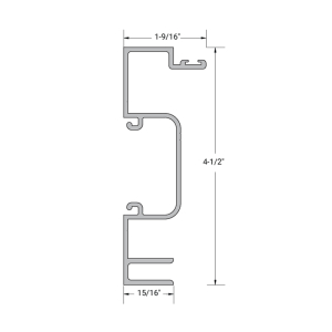 FHC Aluminum 2" x 4-1/2" Center Glaze Expansion Mullion Large 5/8" to 1" Glass - 24'-1" Length