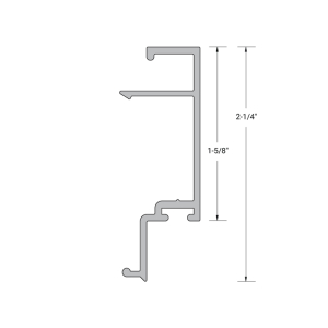 FHC Aluminum 2" x 4-1/2" Snap-In Door Stop for 1" Pocket for - 24'-1" Length