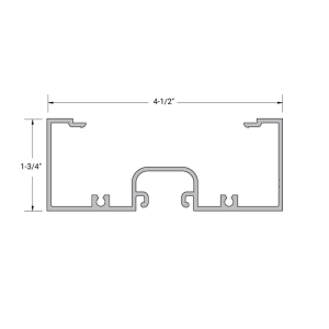 FHC Aluminum 1.75 x 4.5 100 Series Center Glaze Head/Jamb & Vertical - 24'-1” Length