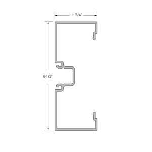 FHC Aluminum 1.75 x 4.5 100 Series Center Glaze Wall Jamb and Vertical - 24'-1" Length