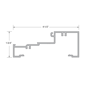 FHC Aluminum 1-3/4" x 4-1/2" Center Glaze Horizontal - 24'-1” Length