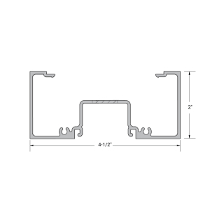 FHC Aluminum 2" x 4-1/2" Jamb/Head 5/8" to 1" Glass - 24'-1" Length