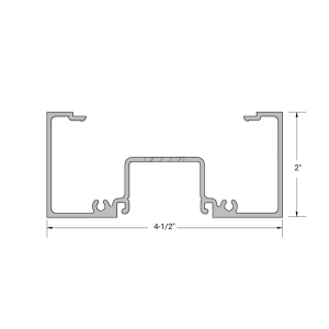 FHC Aluminum 2" x 4-1/2" Sample Jamb/Head 5/8" & 1 Glass