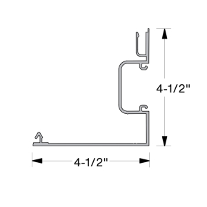 FHC Aluminum 2" x 4-1/2" - 4-1/2" x 4-1/2" Pocket Corner Post 1" Glass 24'1 Sl