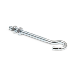 FHC Clothesline Hooks with Nuts, Zinc-Plated Steel (10-Pack) – 1/4"-20 x 4-1/4"