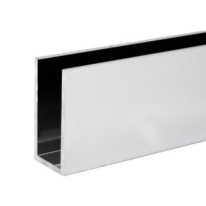 FHC 1" x 2" Deep U-Channel 234" Length - Brite Chrome Anodized