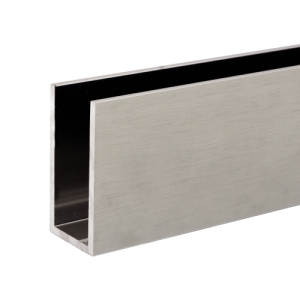 FHC 1" x 2" Deep U-Channel - 234" Length - Brushed Stainless Anodized