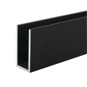 FHC 1" x 2" Deep U-Channel - 138" Length - Matte Black Anodized