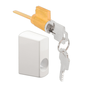 FHC Sliding Door Keyed Locking Unit - White Diecast 