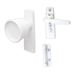 Tulip Knob Latch - 1-3/4" Mounting Holes - White