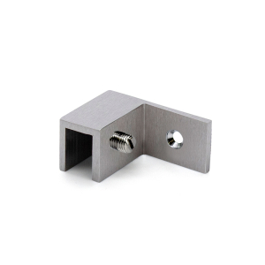 FHC Left Hand Wall Mount " Slip Fit" Glass Clamp - Brushed Nickel