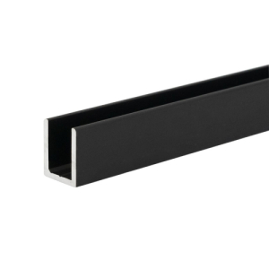 FHC Classic U-Channel 1/2" Glass 138" Long - Matte Black
