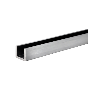 FHC 3/8" Low Profile U-Channel for 3/8" Glass - 144" Long - Clear Anodized