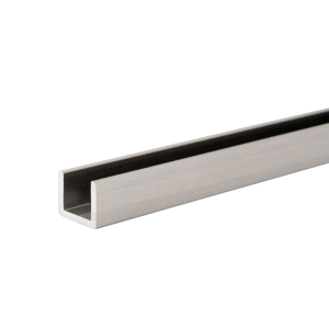 FHC Regular U-Channel 3/8" Glass 12' Long - Brushed Nickel