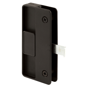 FHC Sliding Screen Door Latch And Pull - 3" Hole Center - Black Plastic With Steel Latch - Mortise Install (Single Pack)