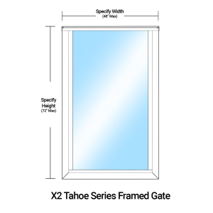 FHC X2 Tahoe Series Framed Gate with Sash for 1/4" Glass