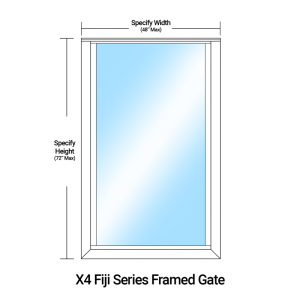 FHC X4 Fiji Series Framed Gate with Sash for 1/4" Glass