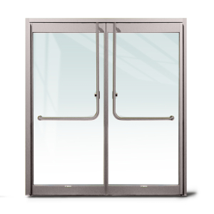 FHC Aspire Heavy-Duty Insulated Glass Entrance Door with 4" Top And 4" Bottom Door Rails - Polished Stainless