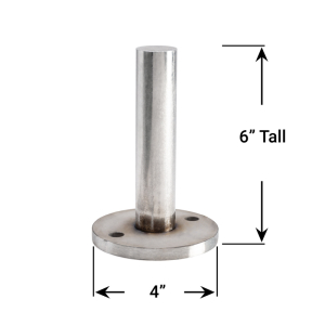 FHC 6" Tall Stanchion with Welded Base Plate and Cover Plate for AHR15 - Matte Black