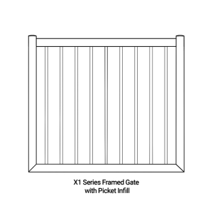 FHC X1 Arrowhead Series Framed Gate with Picket Infill