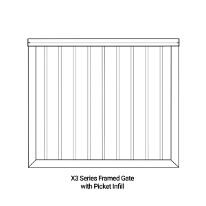 FHC X3 Sierra Series Framed Gate with Picket Infill