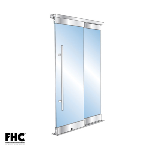 FHC BRS100 Bottom Rolling Door System OX/XO Bypass Single Slider - 4" Square Top & Bottom Rail