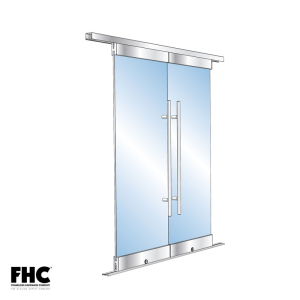 FHC BRS100 Bottom Rolling Door System -XX- Bi-Part Double Slider - 4" Square Top & Bottom Rail