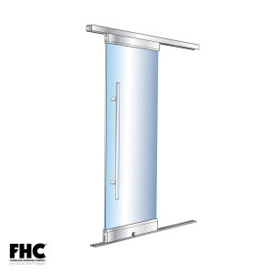 FHC BRS100 Bottom Rolling Door System -X- Single Slider - 4" Tapered Top & Bottom Rail