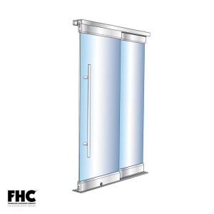 FHC BRS100 Bottom Rolling Door System OX/XO Bypass Single Slider - 4" Tapered Top & Bottom Rail