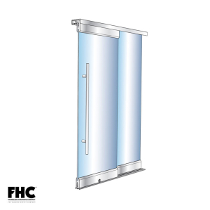 FHC BRS200 Bottom Rolling Door System OX/XO Bypass Single Slider - 4" Tapered Top & Bottom Rail