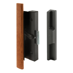 FHC Black Diecast Sliding Door Handle With Wood Handle - (Single Pack)