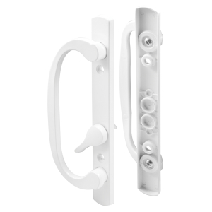 FHC Mortise Style Sliding Patio Door Handle Set - - White Diecast - Non-Keyed - Fits 3-15/16” Hole Spacing (1 Set)