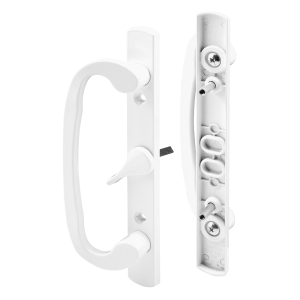 FHC Mortise Style Sliding Patio Door Handle Set - White Diecast - Non-Keyed - Fits 3-15/16” Hole Spacing (Single Pack)