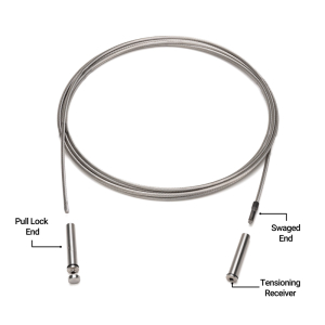 FHC 3/16" Cable Kit 18 ft with Tension Receiver & Pull Lock