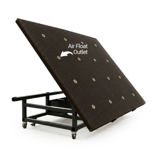 FHC 9' x 12' Counterbalance Tilt-Top Carpeted Glass Cutting Table With 16 Outlet Air Float