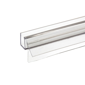 FHC Clear Premium Bottom Wipe With Drip Rail & Offset Flexible Fin for 1/2" Glass - 95" Long 