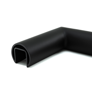 FHC Aluminum Cap Rail 90 Degree Horizontal Corner 1-7/8" Diameter - Matte Black