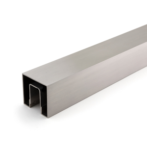 FHC 2" x 2" Square V-Cut Cap Rail 120" Long - Brushed Stainless