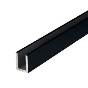 FHC 3/4" x 1" Deep U-Channel 240" Length - Matte Black