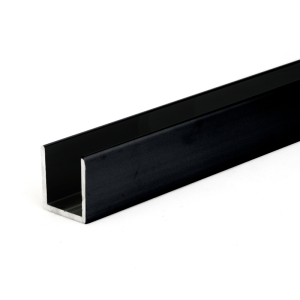 FHC 3/4" x 3/4" Deep U-Channel 240" Length - Matte Black