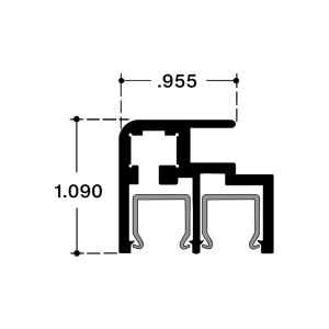 FHC Top Sliding Door Rail with Plastic Insert 144" Length - Dark Black Bronze Anodized