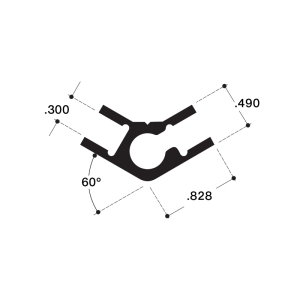 FHC 60 Degree Upright Showcase 12' Extrusion - Satin Anodized