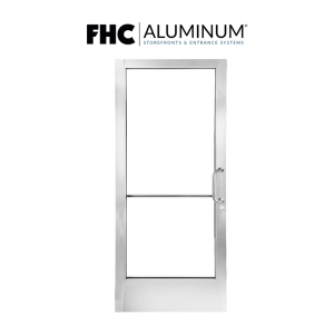 FHC 300T Medium Stile Single Door - 36" x 84" RHR/LH - 1" Glass Stops - Offset Pivots - Satin Anodized