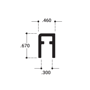 FHC Showcase Top Rail 144" Long Aluminum Extrusion - Dark Black Bronze Anodized