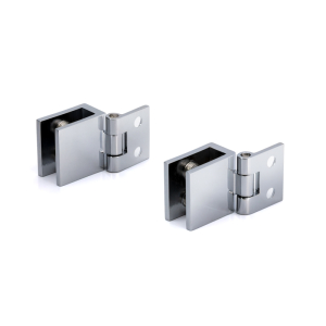 FHC Mini Wall Mount Set Screw Hinges for 1/4" to 5/16" Glass - Chrome - 2pk