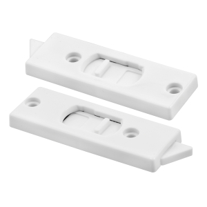 FHC 3-3/8" White Plastic Window Lock With Spring-Loaded Tilt Latch (2 Pack)